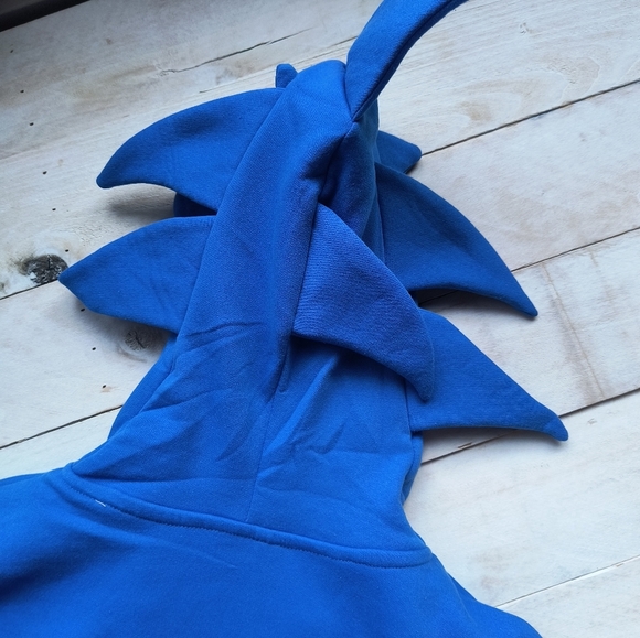 Sonic The Hedgehog Big Kids Zip Up Sweatshirt Jacket Costume With Mask Hood XL - Picture 9 of 9